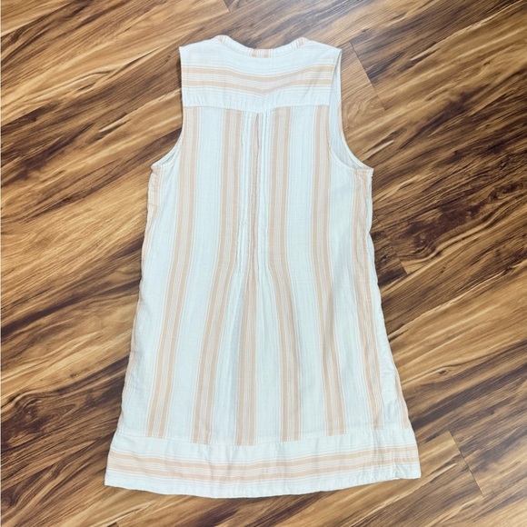Faherty Organic Cotton Sheath Dress - Striped Cream and Tan - Picture 4 of 9